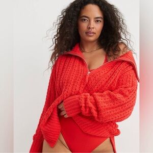 Aerie cable knit quarter zip sweater